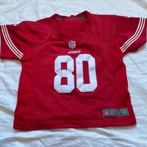 Kids size 6/7 nfl 49ers rice #80 jersey. No defects, looks brand new